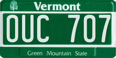 VT license plate OUC707