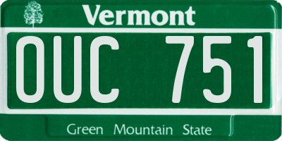 VT license plate OUC751