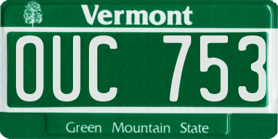 VT license plate OUC753