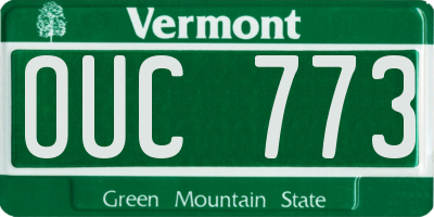 VT license plate OUC773