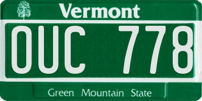 VT license plate OUC778