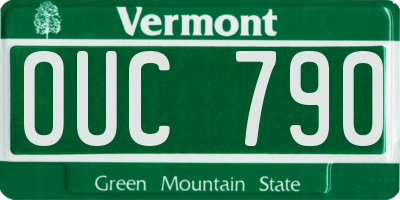 VT license plate OUC790