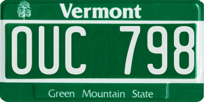 VT license plate OUC798