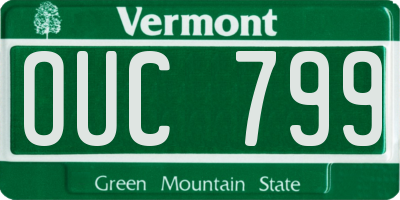 VT license plate OUC799
