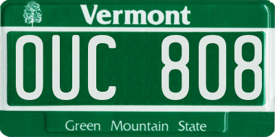 VT license plate OUC808