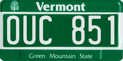 VT license plate OUC851
