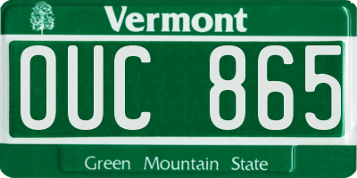 VT license plate OUC865