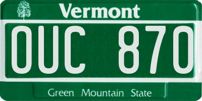 VT license plate OUC870