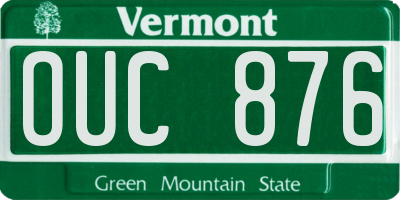 VT license plate OUC876