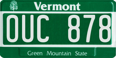 VT license plate OUC878