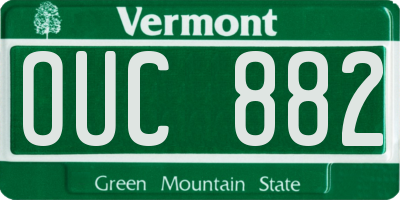 VT license plate OUC882