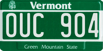 VT license plate OUC904