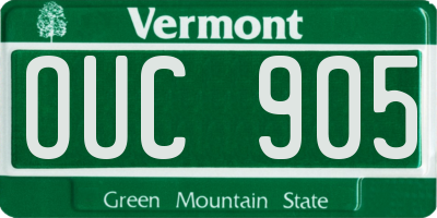 VT license plate OUC905