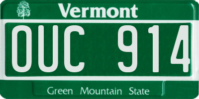 VT license plate OUC914