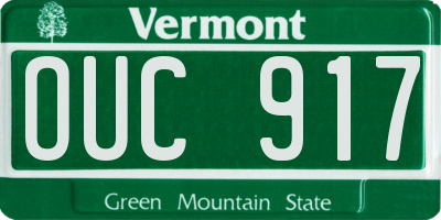 VT license plate OUC917