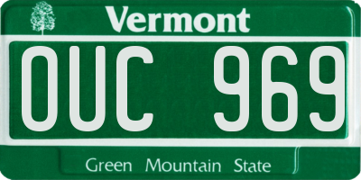 VT license plate OUC969