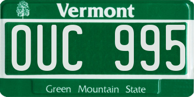 VT license plate OUC995