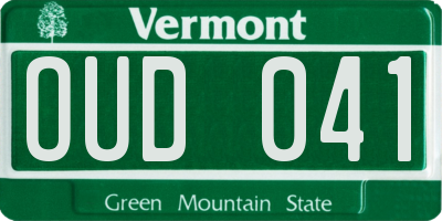 VT license plate OUD041