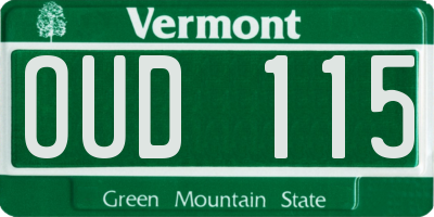 VT license plate OUD115