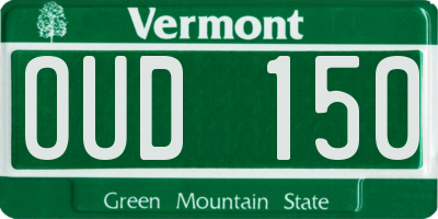 VT license plate OUD150
