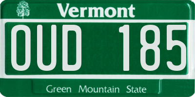 VT license plate OUD185