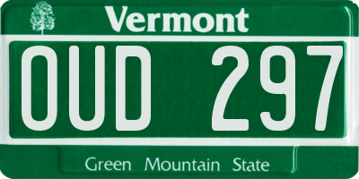 VT license plate OUD297