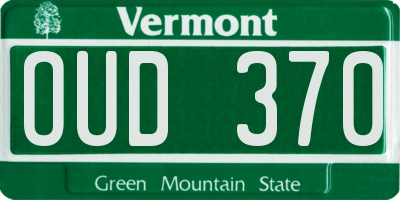 VT license plate OUD370