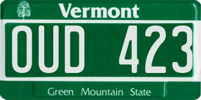 VT license plate OUD423