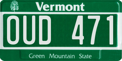 VT license plate OUD471