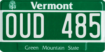 VT license plate OUD485
