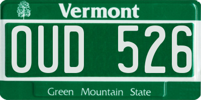 VT license plate OUD526