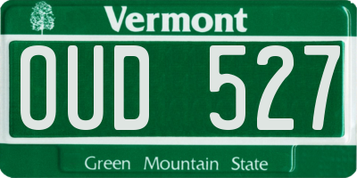 VT license plate OUD527