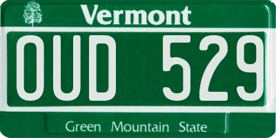 VT license plate OUD529