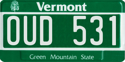 VT license plate OUD531