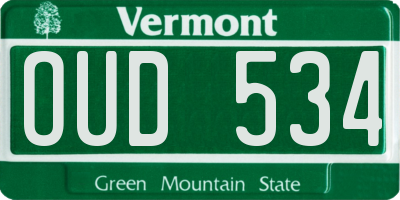 VT license plate OUD534