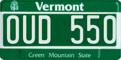 VT license plate OUD550