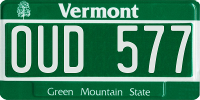 VT license plate OUD577