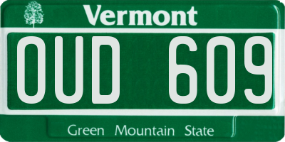 VT license plate OUD609
