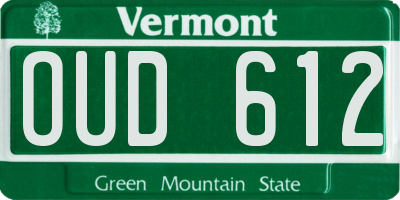 VT license plate OUD612