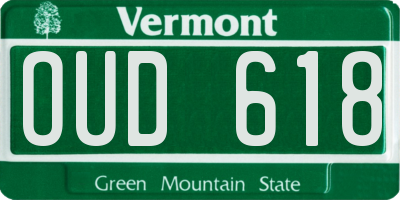 VT license plate OUD618