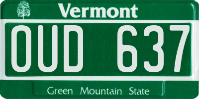 VT license plate OUD637