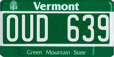 VT license plate OUD639