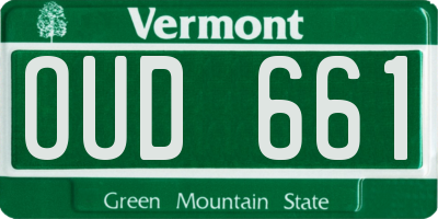 VT license plate OUD661