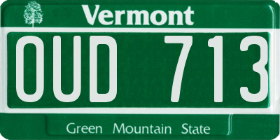 VT license plate OUD713