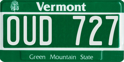 VT license plate OUD727