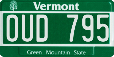 VT license plate OUD795