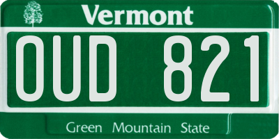 VT license plate OUD821
