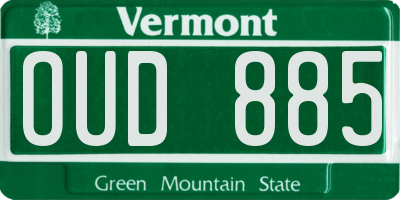 VT license plate OUD885