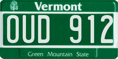 VT license plate OUD912