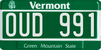VT license plate OUD991